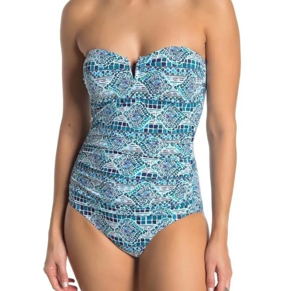 Tommy Bahama Other - TOMMY BAHAMA 'Caledon Sea' V-Wire Bandeau One Piece NWOT